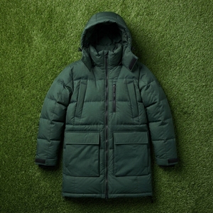 Veste d'hiver matelassée à capuche pour homme, vert foncé, multi-poches, fermeture éclair intégrale, isolée, décontractée, longue, pour l'extérieur - Product Image 5