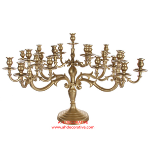 4 Arms Nickel Plated Candelabra With Flower Bowl Wedding Entryway & Office decorate Handmade Candlestick Holder Home Hotels Use - Product Image 4