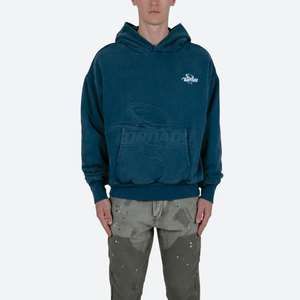 Luxury <b>Men's</b> 100% Cotton Fleece Acid Wash <b>Pullover</b> Hoodie Regular Fit Waterproof Solid Winter Streetwear Custom Drop Shoulder - Product Image 6