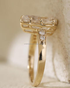 Igi/gia แล็บตัดเพชรวินเทจ14K สีเหลืองแหวนแต่งงาน/งานหมั้นใส่ได้ทั้งชายและหญิงสีขาวทองคุณภาพดีสำหรับงานปาร์ตี้ครบรอบ-คุ้มค่า - Product Image 3