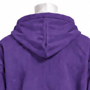 Sudadera con Capucha Morada con Estampado Floral de Ramo de Flores, Estilo Oversize Casual con Bolsillo Canguro, Ropa de Moda Urbana - Product Image 4