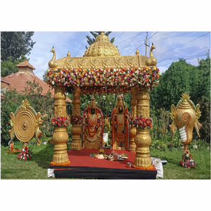 Mandap de Boda Estilo Padmavati del Sur de la India, Conjunto de Mandap Tradicional del Sur de la India para Bodas, Mandap para Bodas con Temática de Jardín al Aire Libre - Product Image 1
