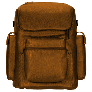 Mochila de pañales de cuero PU personalizable compatible con ROHS ecológico de lujo, bolsa de almacenamiento de pañales de maternidad de Material genuino sólido - Product Image 1