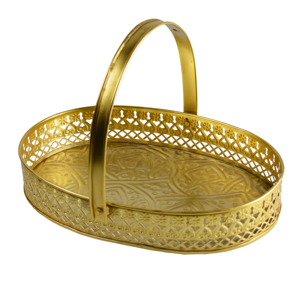 Panier à fruits tendance en métal plaqué argent, design élégant, idéal pour la décoration de la maison, les mariages et les fêtes, panier de service - Product Image 4