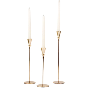 Modern Silver <b>Taper</b> <b>Candle</b> Holder Set of 3 Minimalist Metal Candlestick Stand For Wedding Centerpieces Luxury Table Decoration - Product Image 2