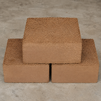 Bloc de coco compressé 5kg, Cocopeat triple lavage, haute rétention d'eau, hydroponie, Inde, Tamil Nadu, export en vrac, palettisé