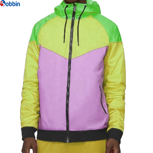 Ensemble de survêtement coupe-vent pour homme, qualité supérieure, avec logo personnalisé, ensemble de jogging coupe-vent zippé pour homme, grandes tailles, color block - Product Image 4