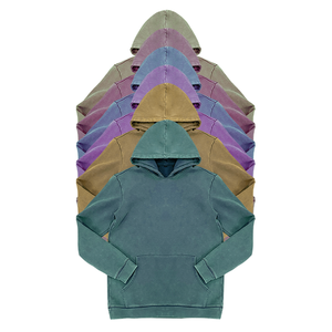 Sudadera con capucha personalizada al por mayor para hombre, 280 g/m², algodón polar, teñida, para marcas de ropa urbana estadounidenses, proveedor mayorista - Product Image 5