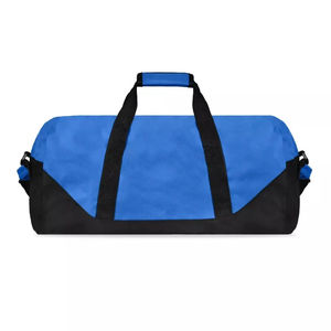 Blue Oxford Polyester Sport <b>Duffel</b> <b>Bag</b> with Black Trim Zipper Closure Durable Eco-Friendly Lightweight Fitness Travel Gym - Product Image 6