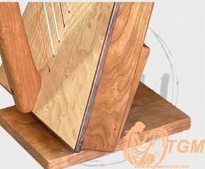 Harpe à levier à 27 cordes de qualité supérieure, fabriquée à la main, avec étui, en bois de haute qualité, finition naturelle, légère, harpes à poser sur les genoux - Product Image 5