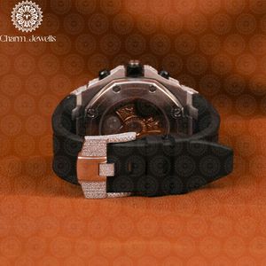 Reloj Mecánico para Hombre Charm Jewells, Caja de Acero Inoxidable, Correa de Silicona, Hebilla con Diamantes, Cronógrafo de Lujo, Esfera Analógica - Product Image 4