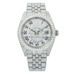 Reloj de pulsera automático VVS Moissanite de tendencia, reloj de diamantes de claridad VVS mejorado, reloj de diamantes de Hip Hop personalizado para hombres y mujeres - Product Image 1