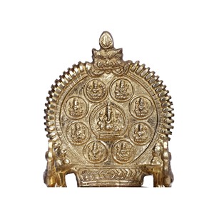 Hecho a mano de latón de 7 pulgadas Ashtalakshmi escultura profunda artículo artesanal indio - Product Image 2