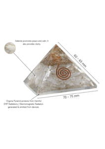 Pirámide de Orgonita con Cristal de Selenita Grande para Yoga y Meditación, Pirámide de Cristal Natural para Decoración del Hogar y Oficina - Product Image 3