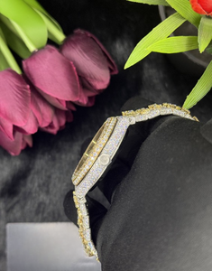 Luxury Square Quartz 20mm Leather Strap <b>Skeleton</b> Moissanite <b>Watch</b> | Fashion Iced Out Presidential | Wholesale Diamond Tester - Product Image 4