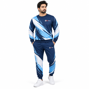 Conjunto Deportivo Sublimado para Hombre con Gráficos Personalizados en Toda la Superficie, Tela Suave, Puños Acanalados, Cintura Ajustable y Duradero - Product Image 1
