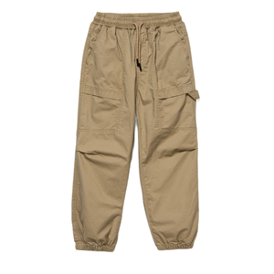 Mens Cotton <b>Cargo</b> <b>Pants</b> <b>Elastic</b> <b>Waist</b> Drawstring Casual Straight Fit Midweight Woven Breathable Side Pockets Autumn Style - Product Image 2