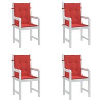 4pcs coussins de chaise de jardin rouge 39.4 "x 19.7" x 1.2 "oreillers et coussins d'extérieur en tissu Oxford