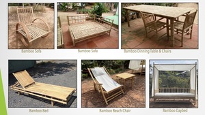 Venta al por mayor de muebles de bambú de diseño escandinavo para interiores/exteriores, incluyendo comedor, sala de estar, silla de playa para la escuela, Hotel, Playa - Product Image 3