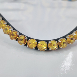 Diadema Premium de Cristal Amarillo con Diamantes para Caballo, Accesorio para Brida, Equipo de Equitación, Proveedor Mayorista - Product Image 1