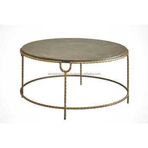 Azora Industries Table basse à cadre en métal avec dessus Hot Home Hotel and Office Decor Furniture Side & Corner Table Antique - Product Image 3