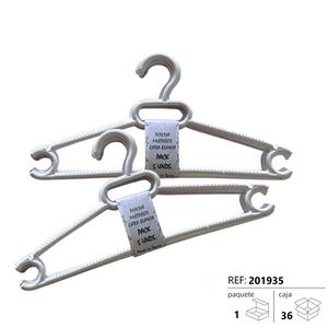 Appendiabiti in plastica bianchi, confezione da 5 unità, extra resistenti per riporre vestiti - Product Image 1