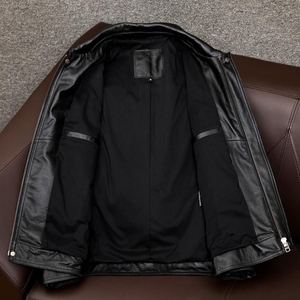 <b>Leather</b> <b>Jacket</b> for Men Slim Fit 100 Percent <b>Real</b> <b>Leather</b> Winter <b>Jacket</b> Custom Adult Size Bomber Fur Collar <b>Jacket</b> - Product Image 5