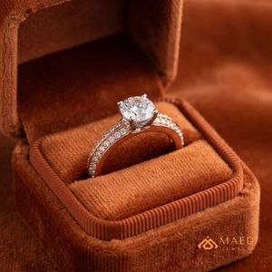 แหวนวงแหวนแบบแยกส่วนมอยซาไนต์สำหรับผู้หญิง ชุบทองคำสีกุหลาบ เครื่องประดับสำหรับงานหมั้น งานแต่งงาน หรือวันครบรอบ หรูหราสำหรับสวมใส่ทุกวัน - Product Image 3