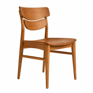 Silla de Comedor Moderna Nórdica de Madera de Teca Sólida con Respaldo Esculpido de Doble Capa |   Silla de Comedor Premium Hecha a Mano para Uso en Hoteles y Hogares - Product Image 2