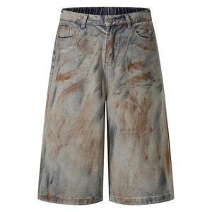 Men's Cotton Denim Shorts Heavyweight Cargo Multi Pocket Utility Combat <b>Workwear</b> Knee Length Relaxed <b>Jean</b> Shorts Wholesale - Product Image 5