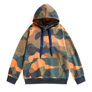 Sudadera con Capucha de Punto Camuflada, Teñida, con Múltiples Bolsillos, de Alta Calidad - Product Image 3