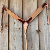 Collier de poitrail pour cheval en cuir véritable personnalisé, style western, avec décorations en cuir, pour l'équitation, à prix de gros