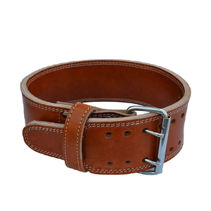 Double Prong Leather Powerlifting Belt 10mm Thick Lifting Belt for Squat Deadlift Heavy Duty Fitness <b>Back</b> <b>Support</b> Wholesale - Product Image 2