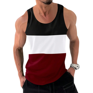 Men's Cotton/Bamboo Fiber Solid Color Breathable Quick Dry Slim Casual Gym <b>Running</b> Comfortable Customizable Tank Top - Product Image 6