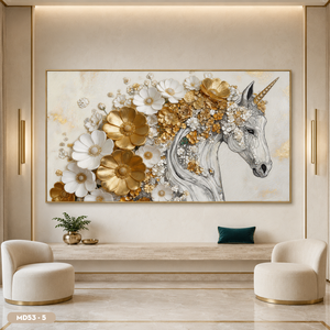 Cuadro de Caballos Galopantes con Espejo HALO, Pintura de Alta Calidad, Arte de Pared con Marco, Decoración Oriental, Origen Vietnam - Product Image 4