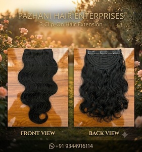 Extensions de cheveux humains lisses et ondulés à clipser sans couture, extensions de cheveux à trois clips - Product Image 3
