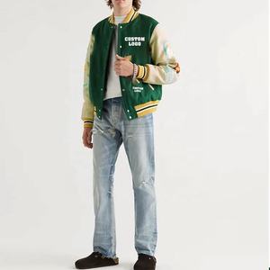 Venta al por mayor estilo de moda personalizada larga Mujer Letterman chaqueta de calidad superior mujeres recortadas Varsity chaquetas con bolsillos delanteros - Product Image 3