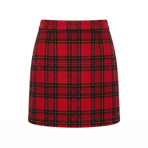 Jupe mini plissée en laine à carreaux pour femme, style tartan classique, décontractée, fabrication OEM ODM, couleurs personnalisées, faible MOQ - Product Image 2