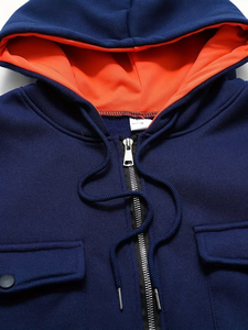 Men's Winter Fleece Sweater Pullover Hoodie with Pocket Long-Sleeved 100% Cotton Eco-Friendly Premium Quality ODM Customizable - Product Image 4
