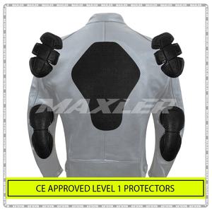 Chaqueta de moto de cuero aprobada por la CE para Hombre | Chaqueta de motorista duradera | Chaqueta de cuero para montar para todas las estaciones - Product Image 5