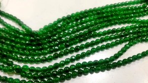 Perles rondes facettées en jade vert naturel, taille 6 mm, brin de 14 pouces de long - Product Image 2