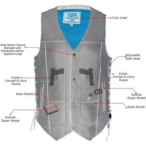 Chaleco de Motociclista de Cuero Premium Negro Roulette MLM3541 para Hombre, 10 Bolsillos, Tecnología Cool-Tec, Ropa de Carreras de Autos, 2025 - Product Image 4