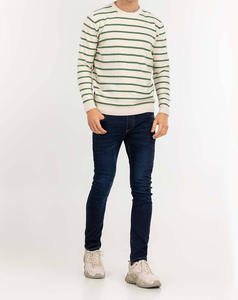 Suéter de cuello redondo de color liso, tejido de manga larga para hombre, suéter de cachemira personalizado, tejido a mano, suave y a la moda. - Product Image 1