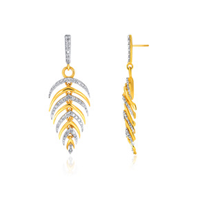 18K yellow gold <b>earrings</b> Marquise teardrop <b>dangle</b> <b>earrings</b> Round cut lab grown <b>diamonds</b> Geometric luxury fine jewelry - Product Image 3