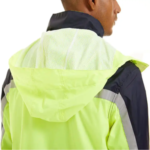 Veste de travail haute visibilité personnalisée avec panneaux réfléchissants et col montant pour le personnel de la construction, industriel et de sécurité - Product Image 4