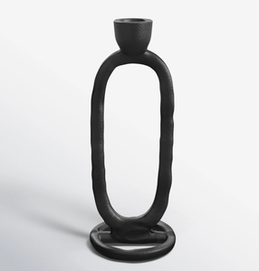 Unique design Factory Wholesale Vintage Abstract Oval Loop <b>Black</b> Metal <b>Candlestick</b> <b>Holder</b> Tabletop Candle Stand Decor - Product Image 4