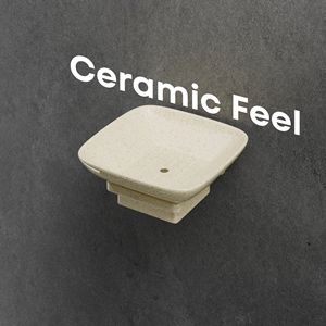 Slanted <b>Small</b> Square Soap Dish with Waterfall Drainage Spout and Brush Holder <b>Suction</b> <b>Cup</b> Bathroom Countertop Soap Tray - Product Image 3