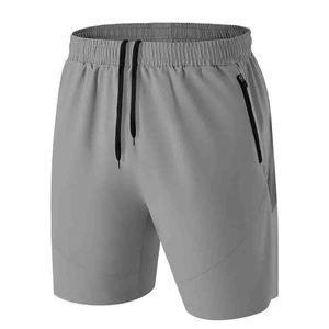 Shorts de sport pour homme, vintage, à séchage rapide, anti-plis, tissés, 100% polyester, couleur unie, taille élastique, poche zippée, décontractés, pour l'entraînement - Product Image 5