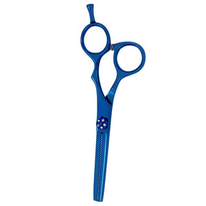 Professional Salon Thinning Scissors Customized Logo Blue <b>Barber</b> Hairdresser Scissors Sharp <b>Blade</b> Tip Stainless Steel - Product Image 5