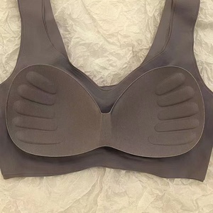 Seamless ice silk lingerie, <b>Korean</b> style, push-up camisole, wire-free <b>bra</b> set, student development vest, thin style. - Product Image 4